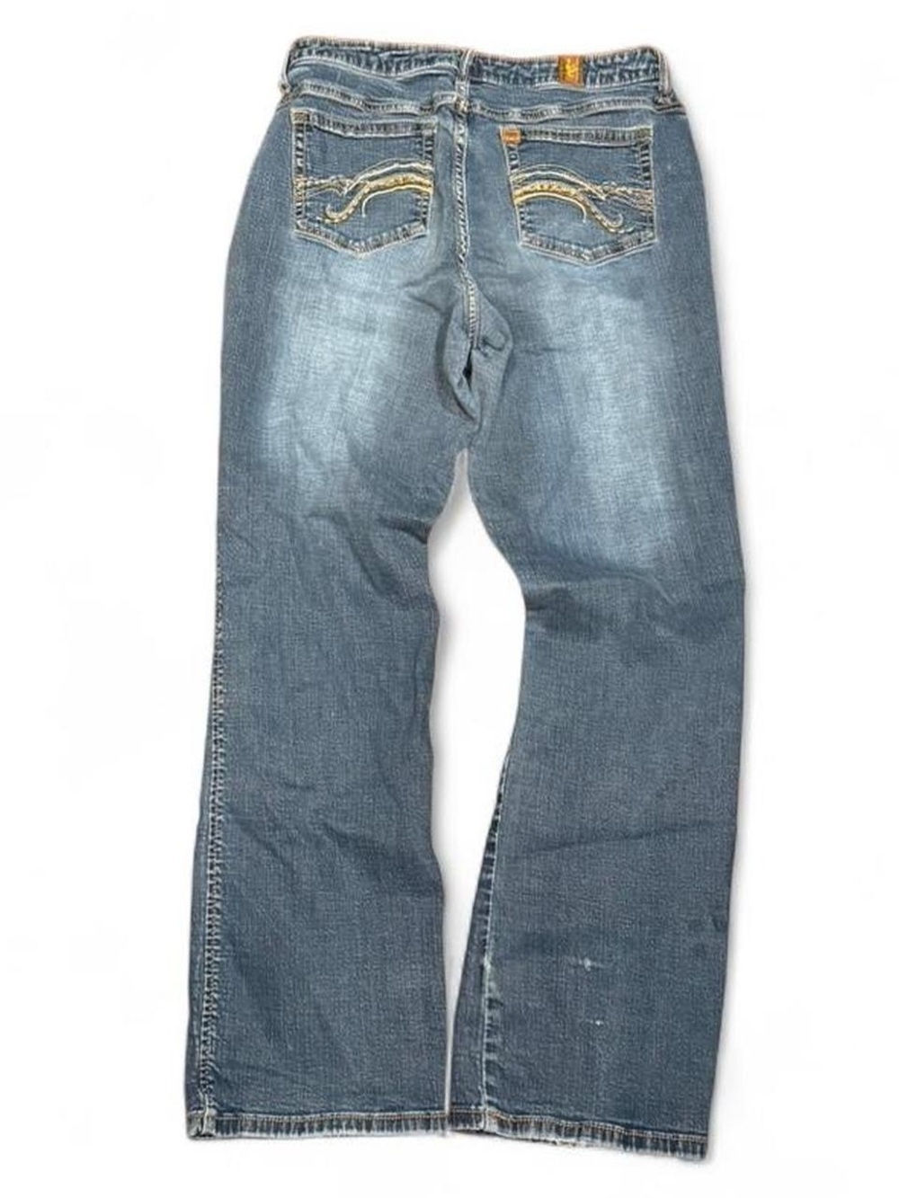 Y2K Aura Embroidered Faded High Rise Bootcut Jeans
